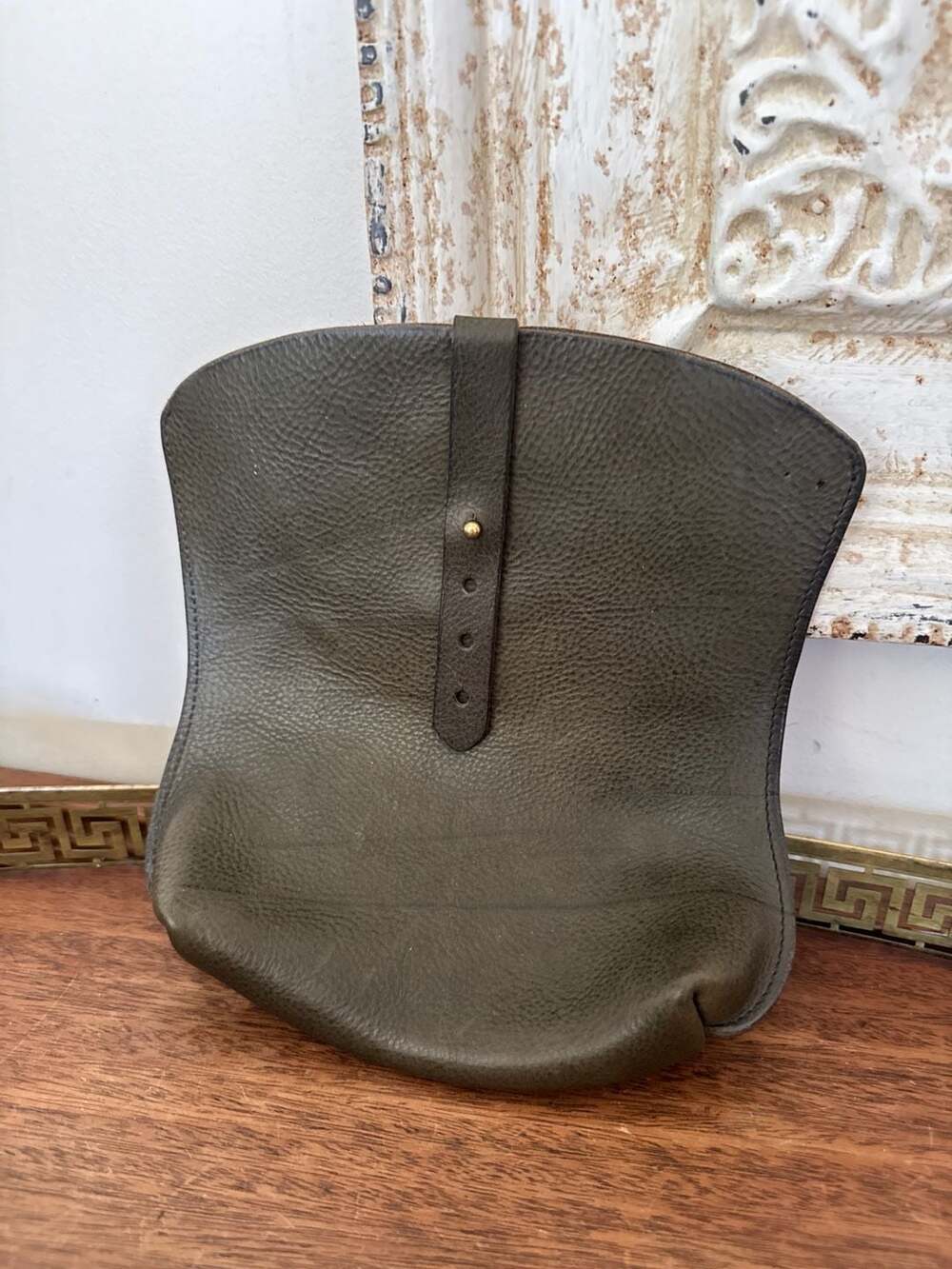 Tupelo Leather Olive Green Pebbled Leather Soft Pouch Wallet